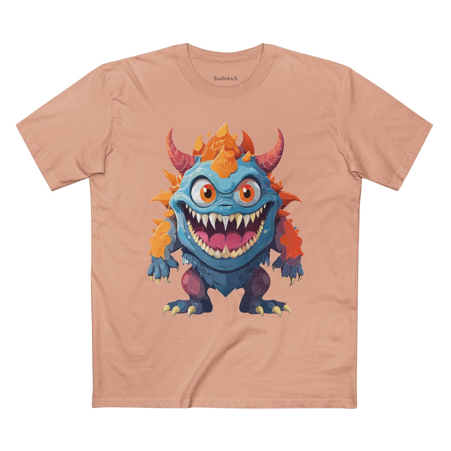 Cartoon Monsters Graphic Unisex 100 Cotton Staple Tee 34