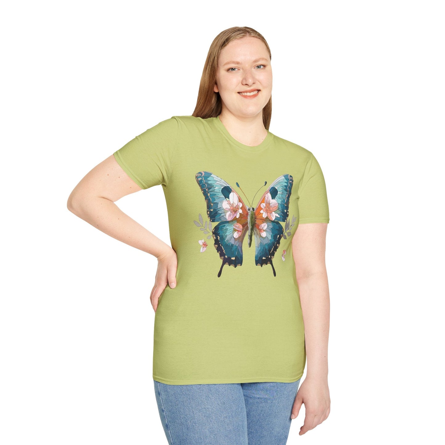 Butterfly Shirt Unisex T Shirt Monarch Butterfly Print Gildan Softstyle 64000 Cotton Tee Classic