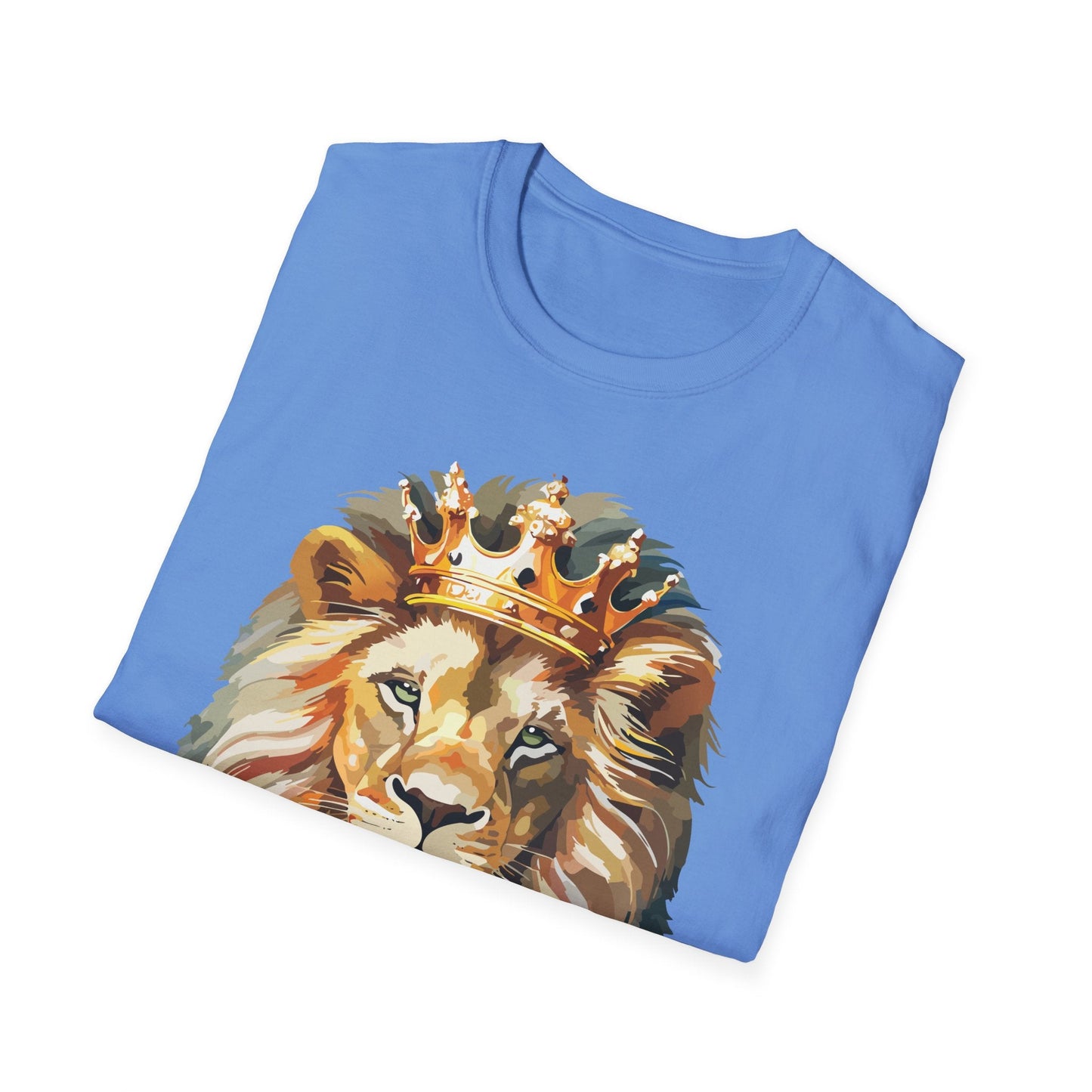 Unisex Lion Print T Shirt Softstyle 64000 One Hundred Percent Ring Spun Cotton