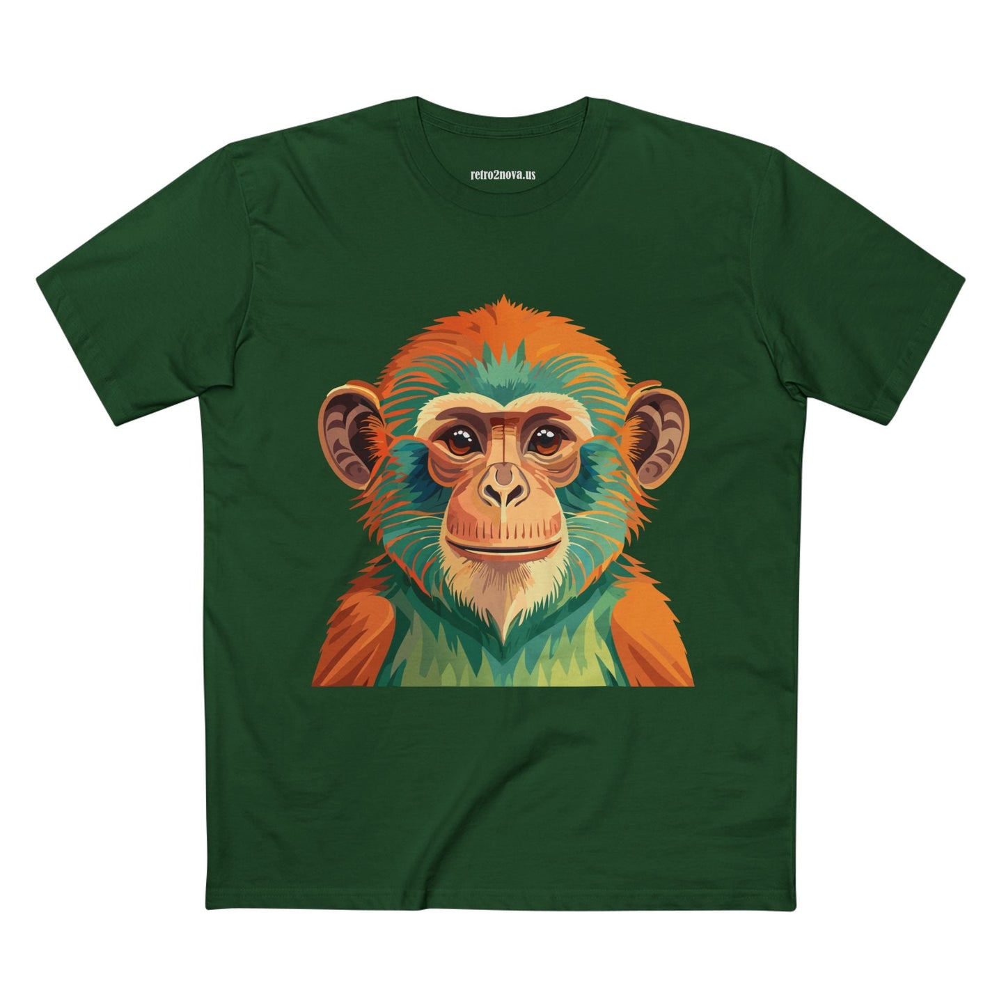 Retro2Nova Monkey Shirt Unisex Premium Cotton Staple Tee With Original Art Design From Our Art Collection