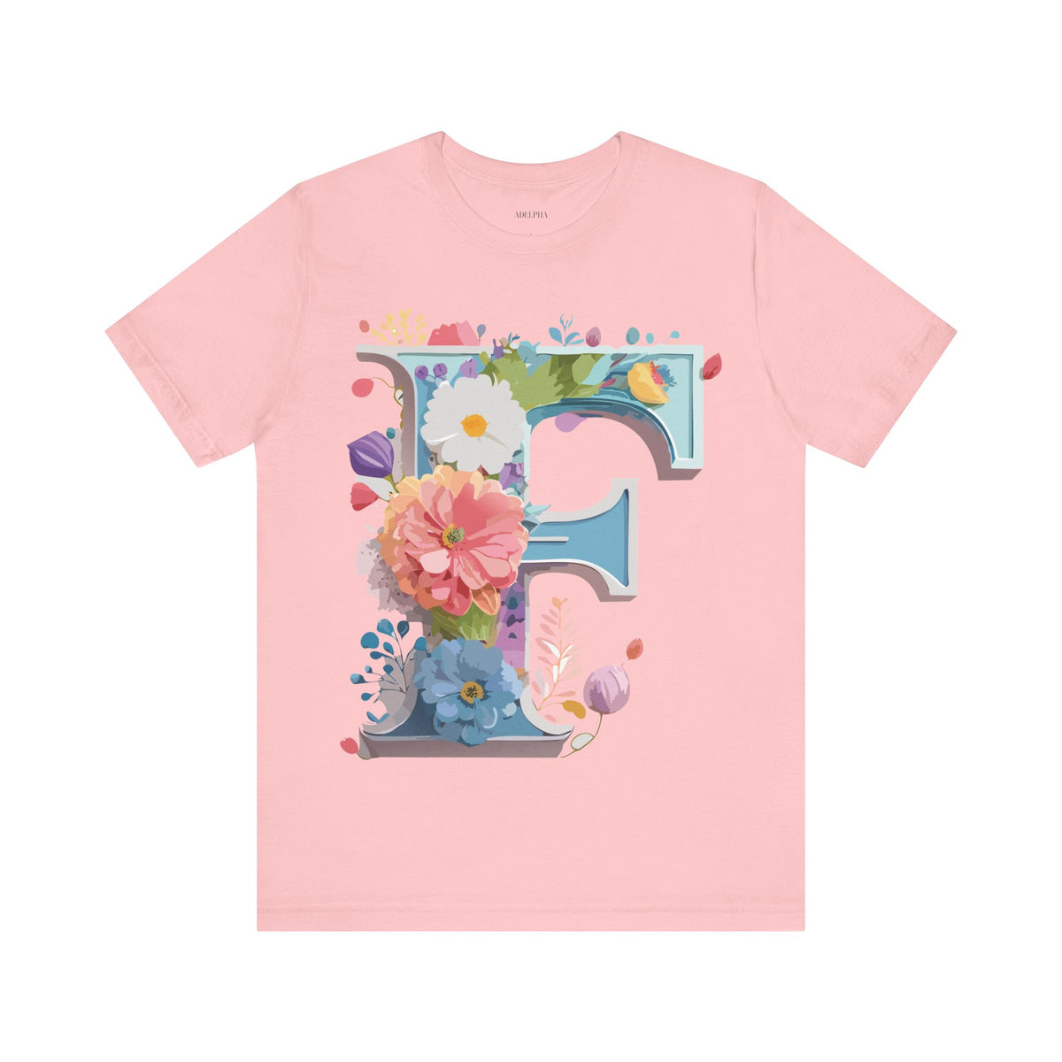 Letter F Graphic Unisex Cotton Bella+Canvas Tee with Art Letter Design