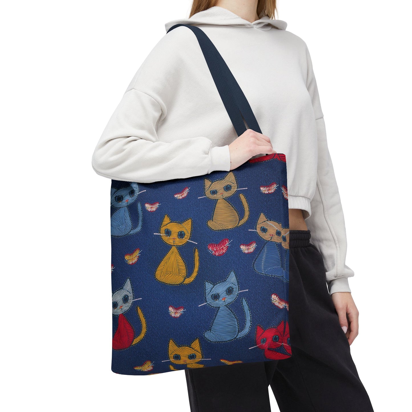 Love Day Graphic Design Denim Fabric Imitation Print Unisex Canvas Bag POLY 3 Sizes Tote Bag 201-16