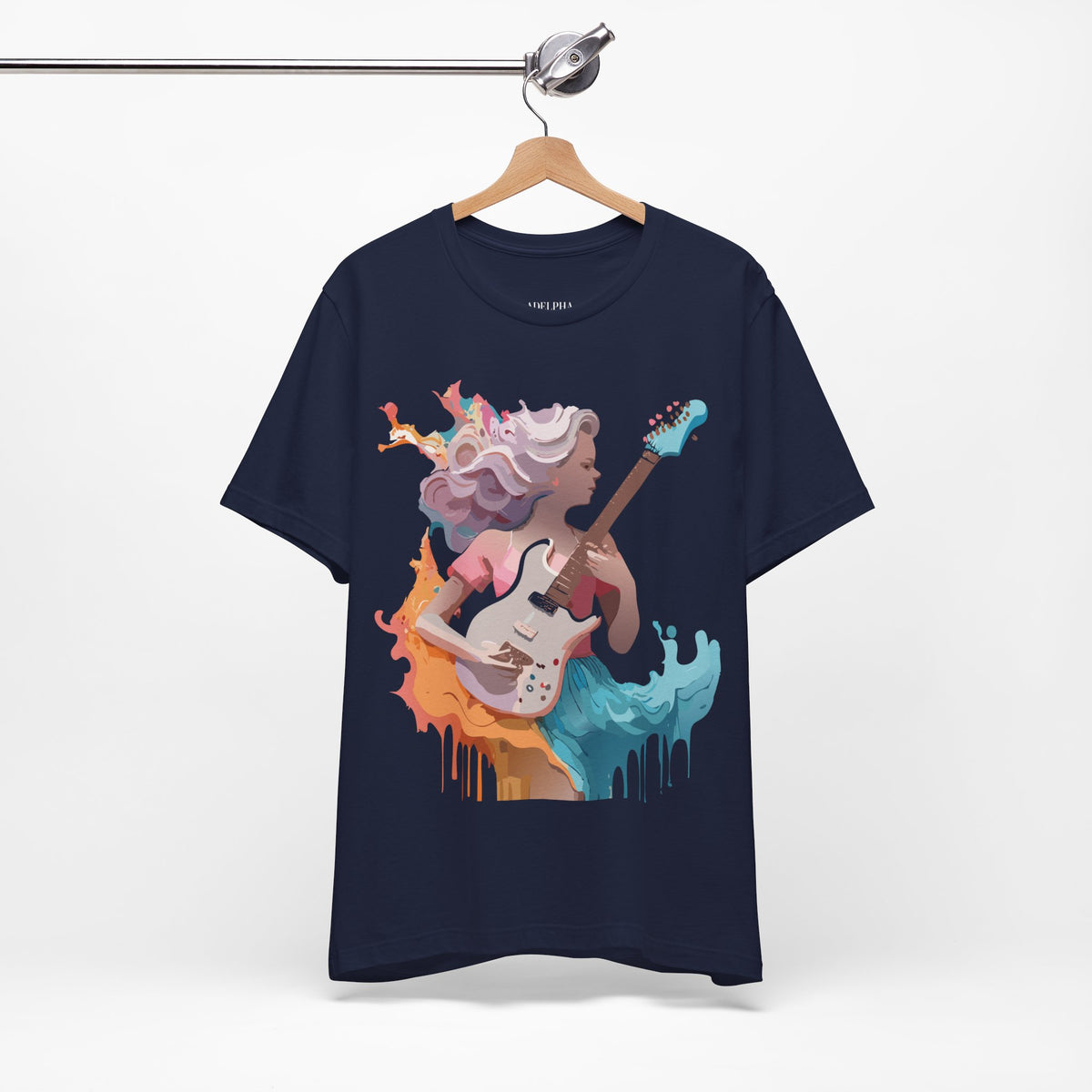 Music Graphic Unisex Cotton Bella+Canvas Tee with Art Design m100