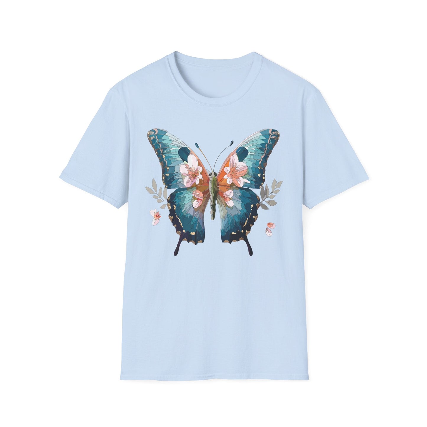Butterfly Shirt Unisex T Shirt Monarch Butterfly Print Gildan Softstyle 64000 Cotton Tee Classic