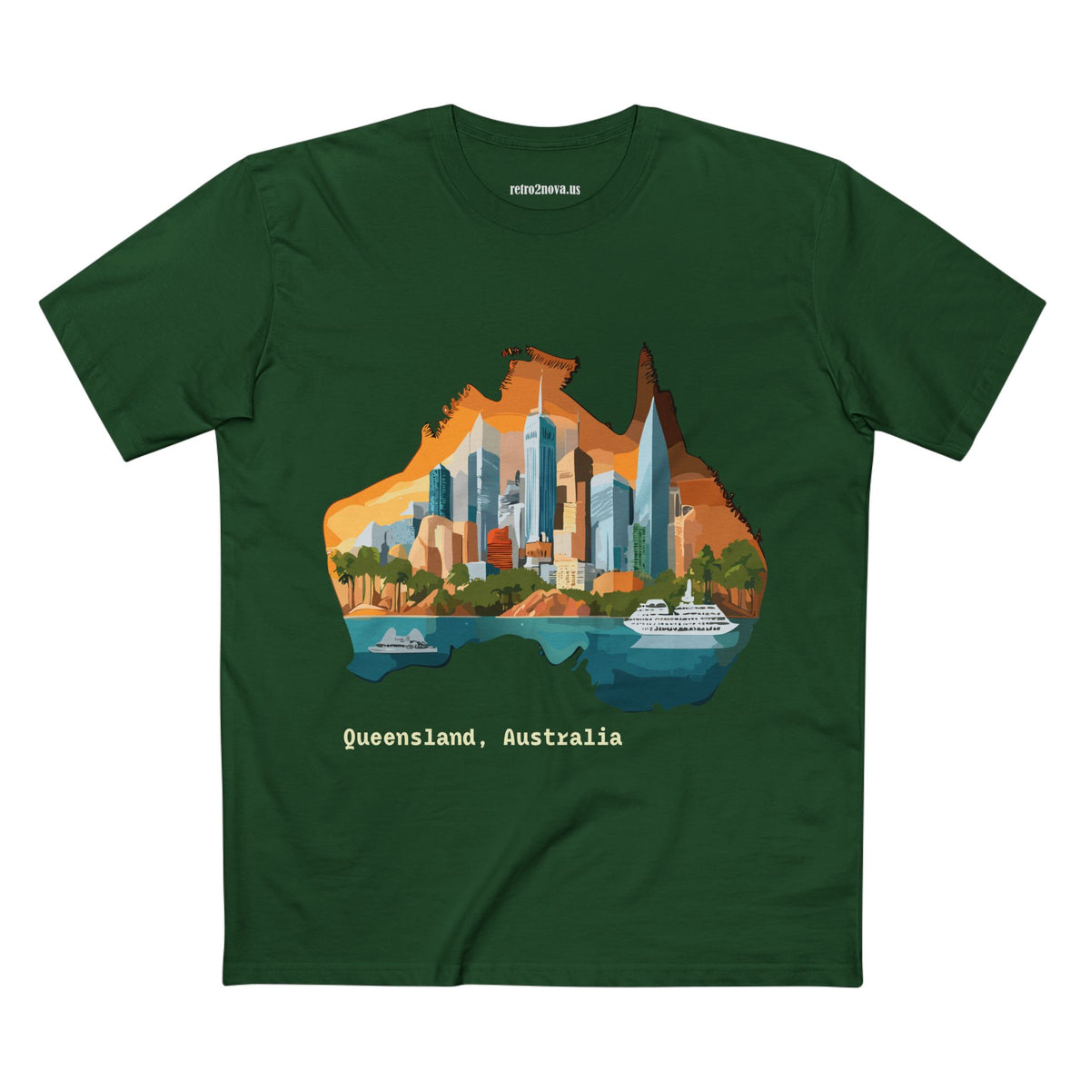 Queensland Australia skyline Tee | Australia map cityscape shirt
