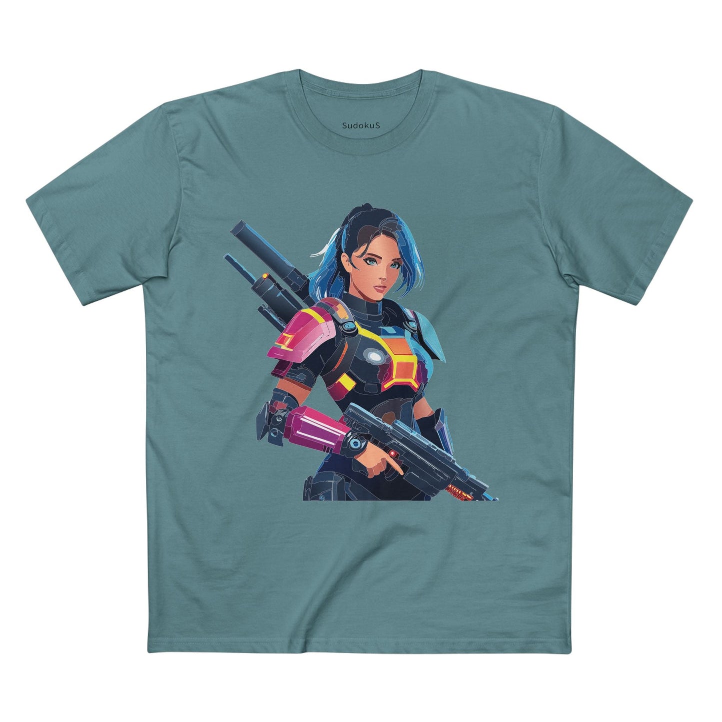 Army-woman Graphic Unisex 100 Cotton Staple Tee 21