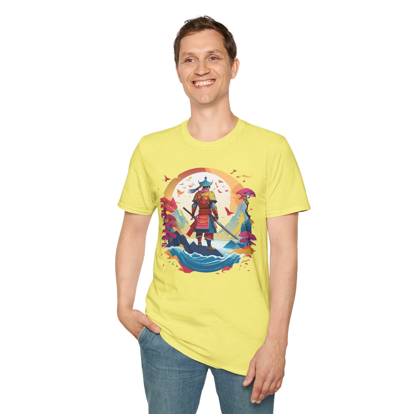 Samurai Shirt Unisex Tee Made With 100 Percent Ring Spun Cotton Soft Durable Comfort Gildan 64000