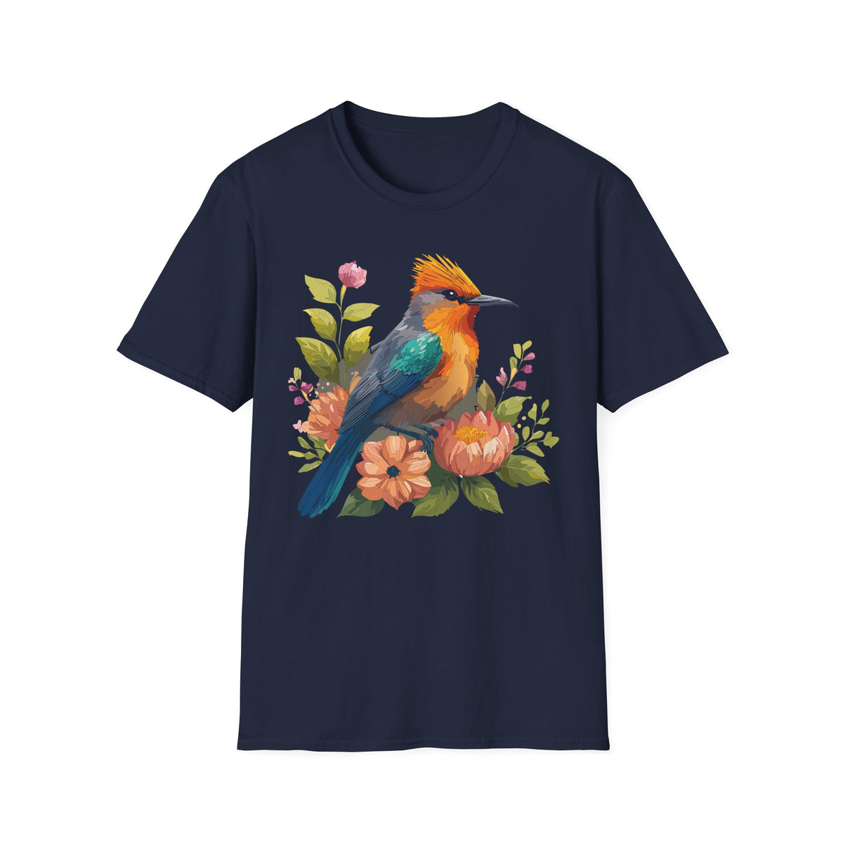 Colorful Tropical Bird shirt | Floral Watercolor Bird Illustration