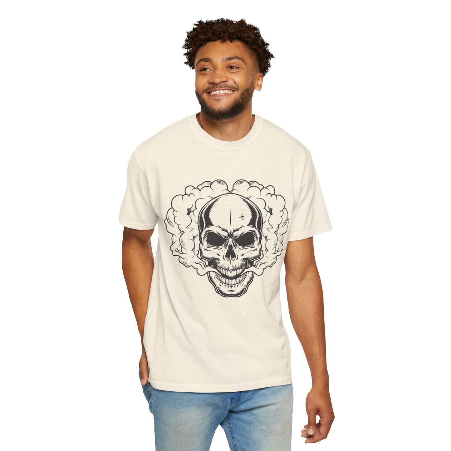 Unisex-T-Shirt aus Baumwolle mit Totenkopf 