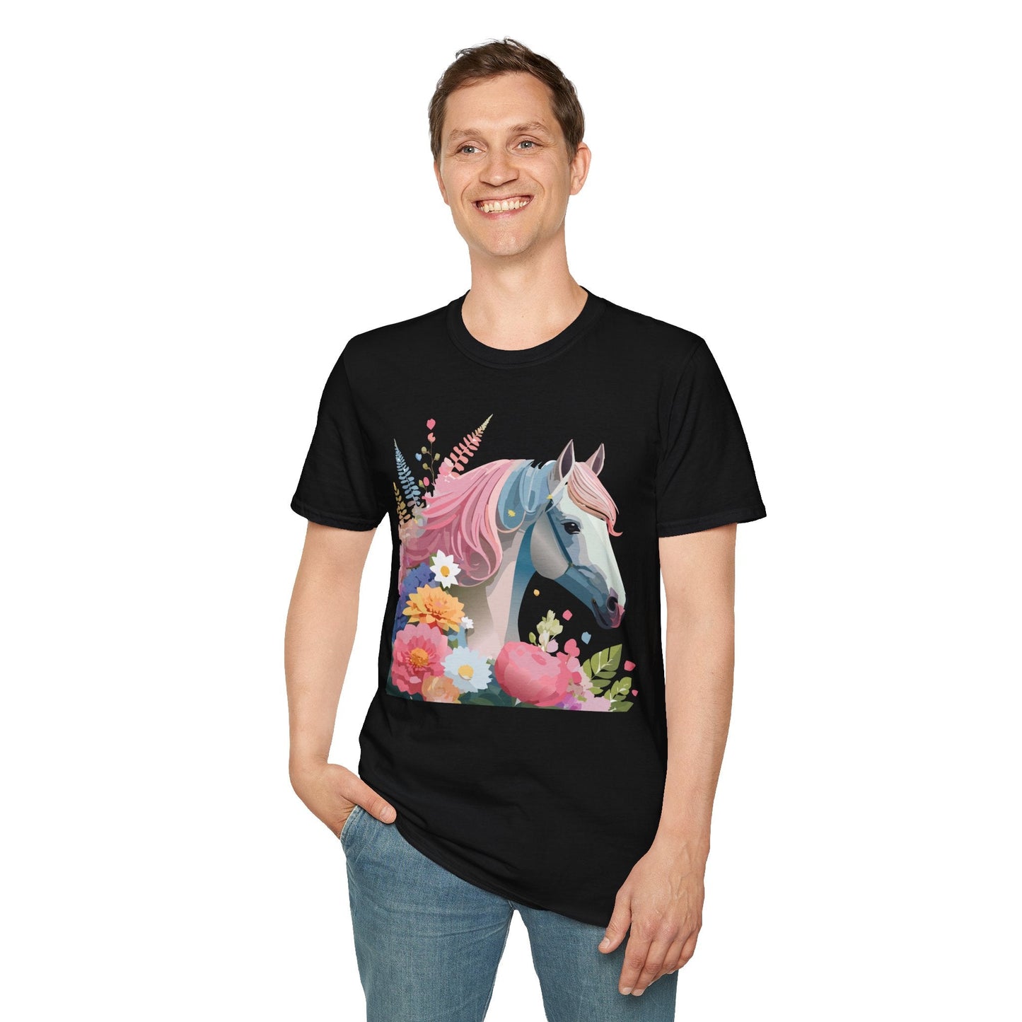 Horse Shirt Unisex Gildan Softstyle 64000 Cotton Tee With Animals