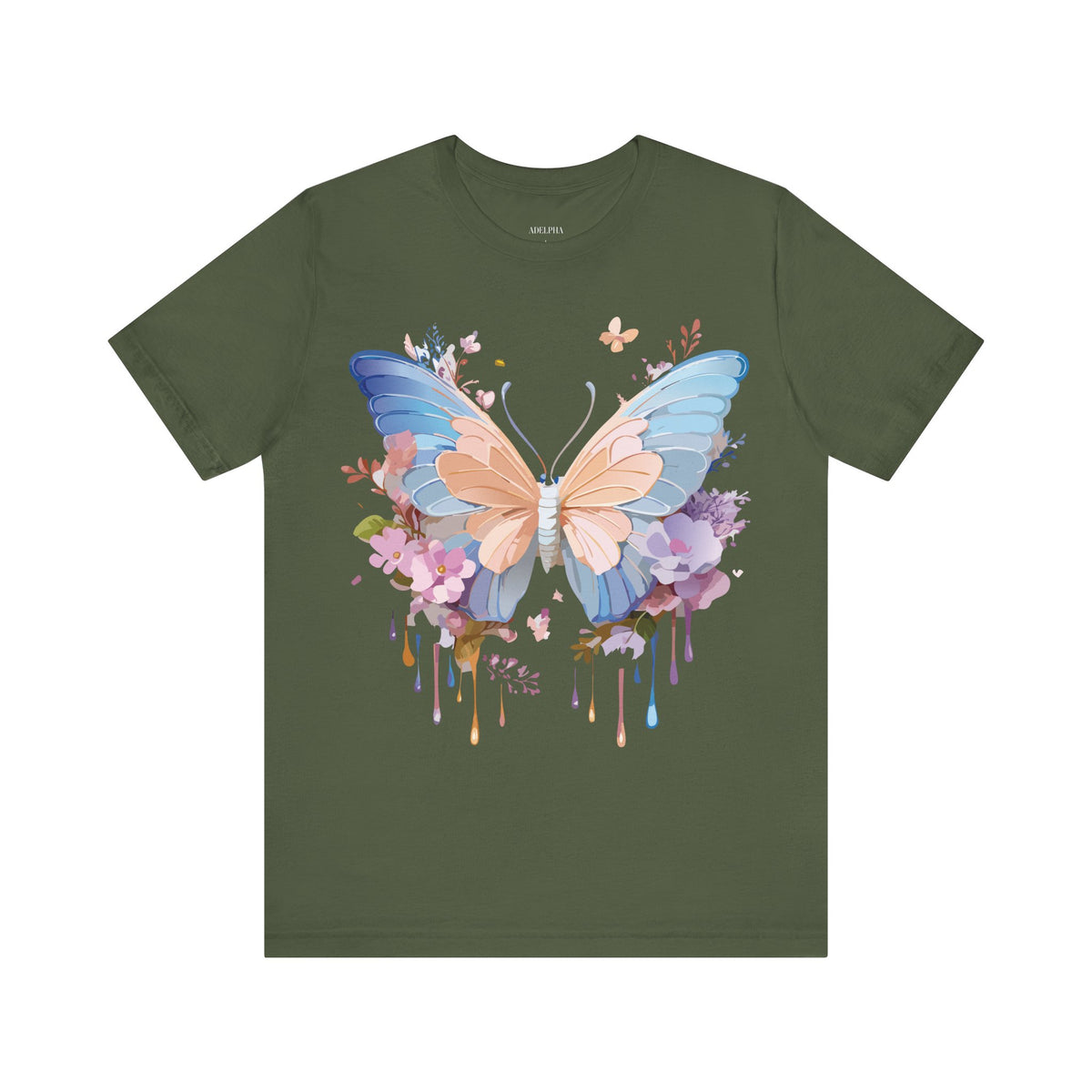 Butterfly Graphic Unisex Cotton Bella+Canvas Tee with Art Design n65