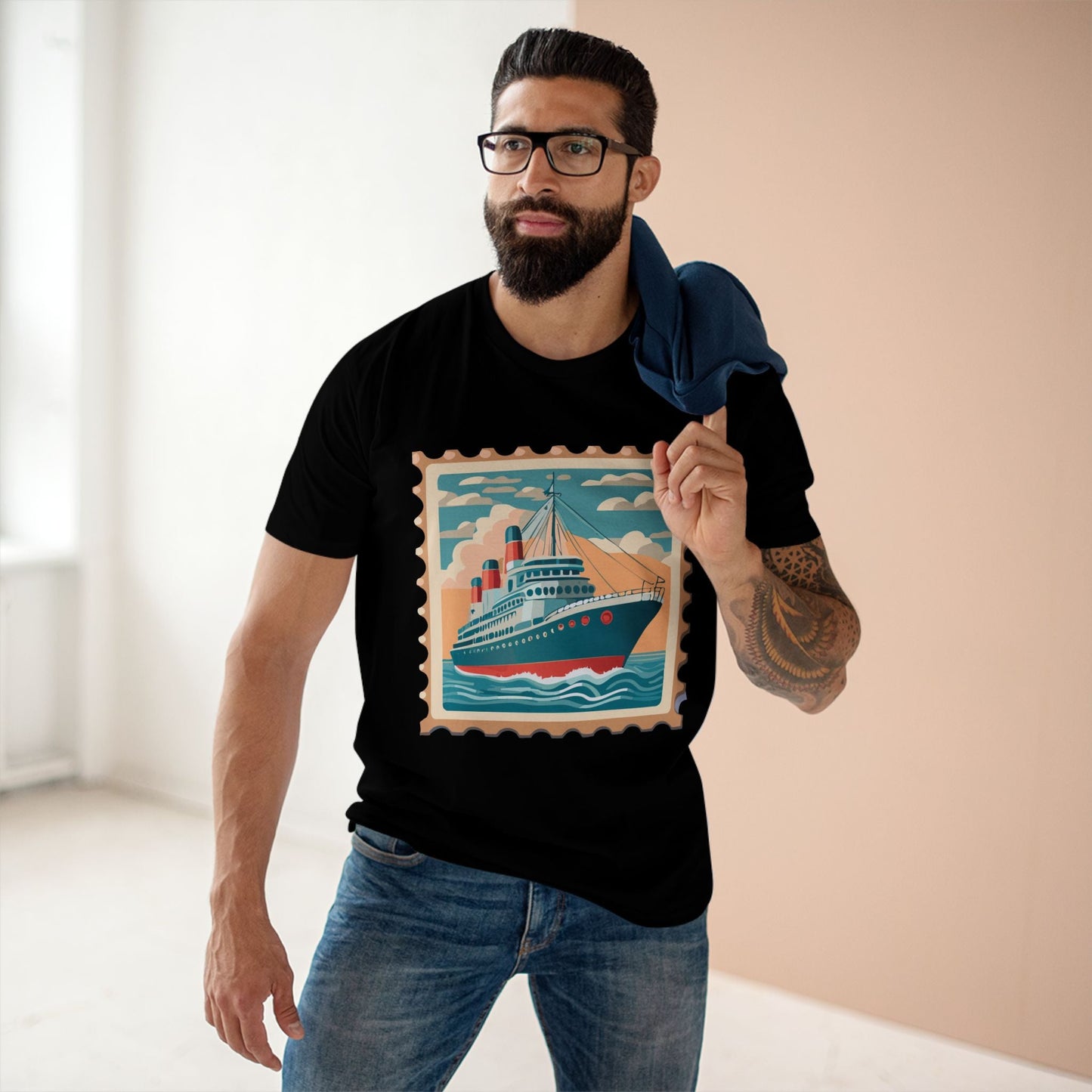 Stamp Shirt Postage Stamp Tee PS43 Unisex Premium Cotton Art Tee Retro2Nova Classic Art Collection