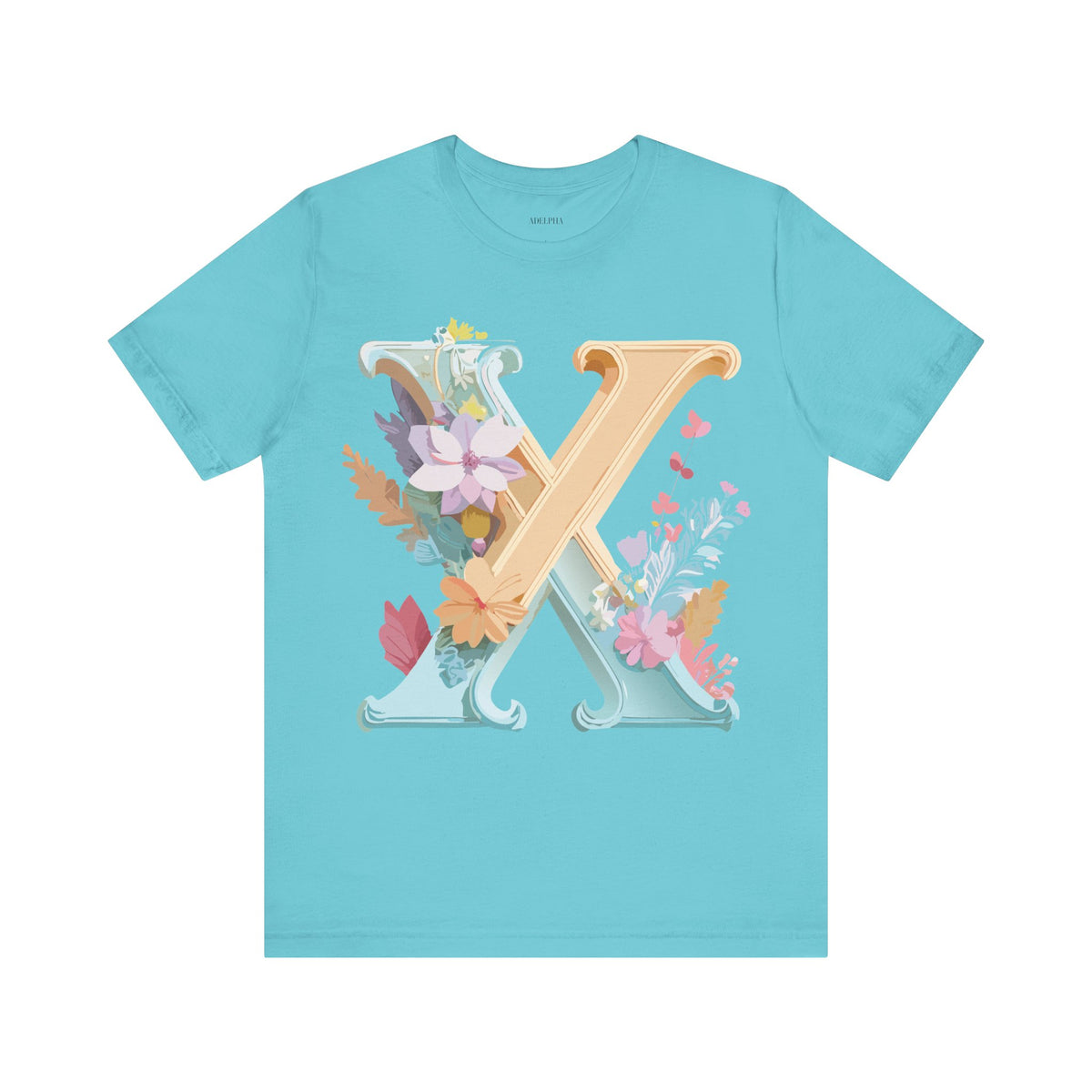 Letter X Graphic Unisex Cotton Bella+Canvas Tee with Art Letter Design