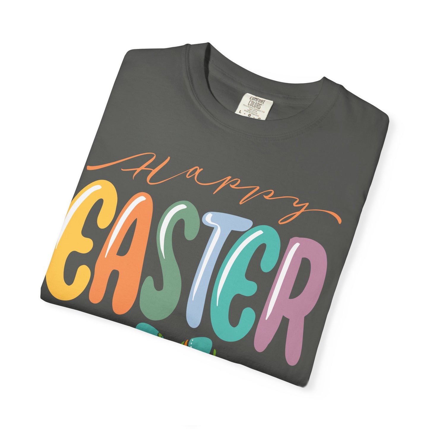 Happy Easter T-Shirt, Tee Shirt with Easter Signature, T Shirt with Easter Prints, Tee Shirt with Easter Design