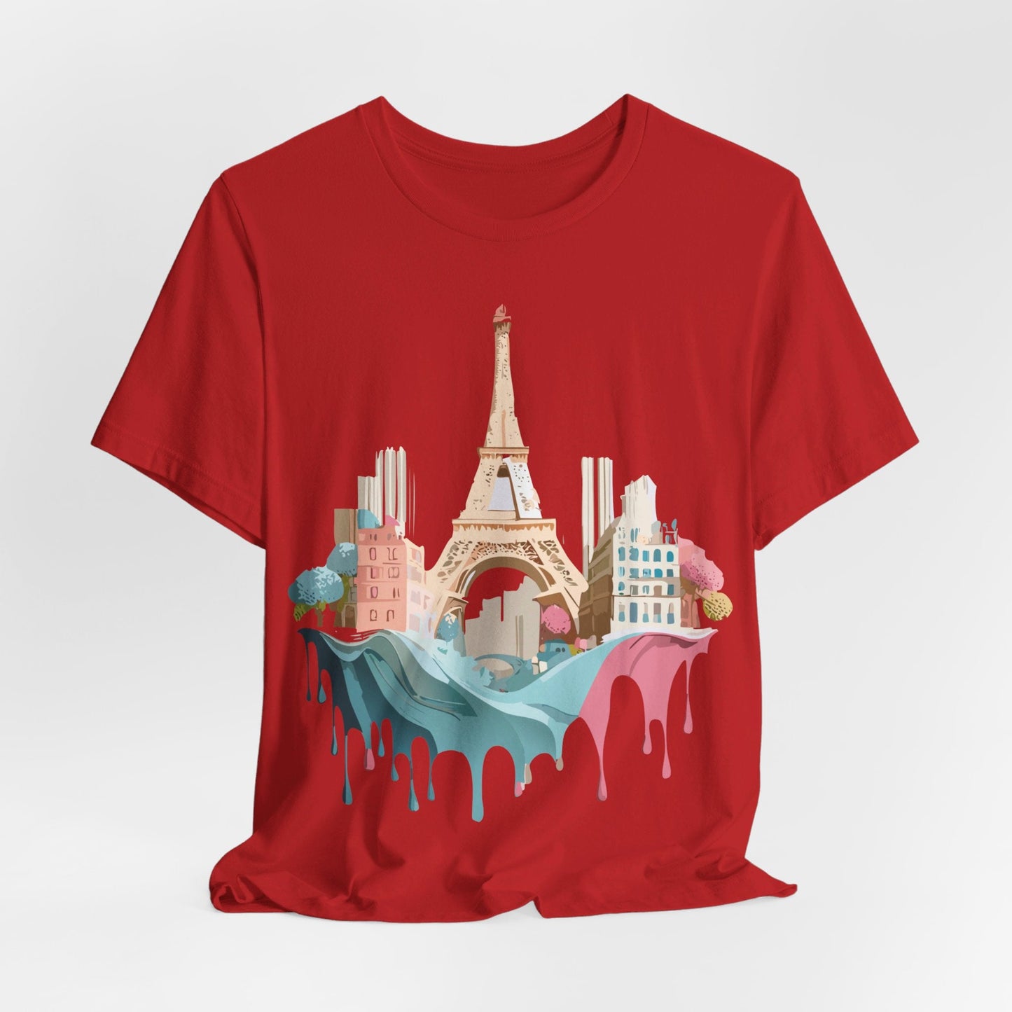 Paris Tourist Shirt Graphic Tee Unisex Jersey Short Sleeve Art Design By Adelpha Vintage Inspired