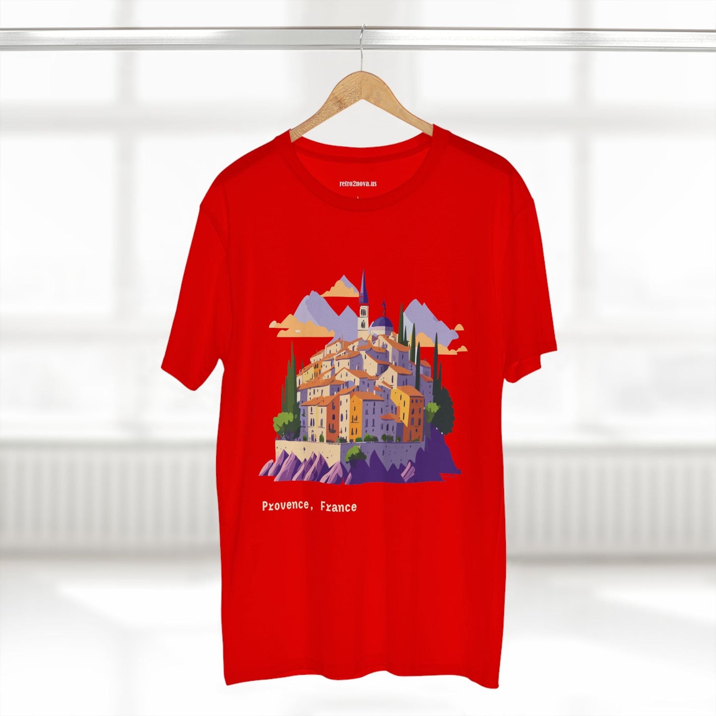 Provence Travel Shirt Unisex Premium Cotton Tee With Original Art By Retro2Nova TT66