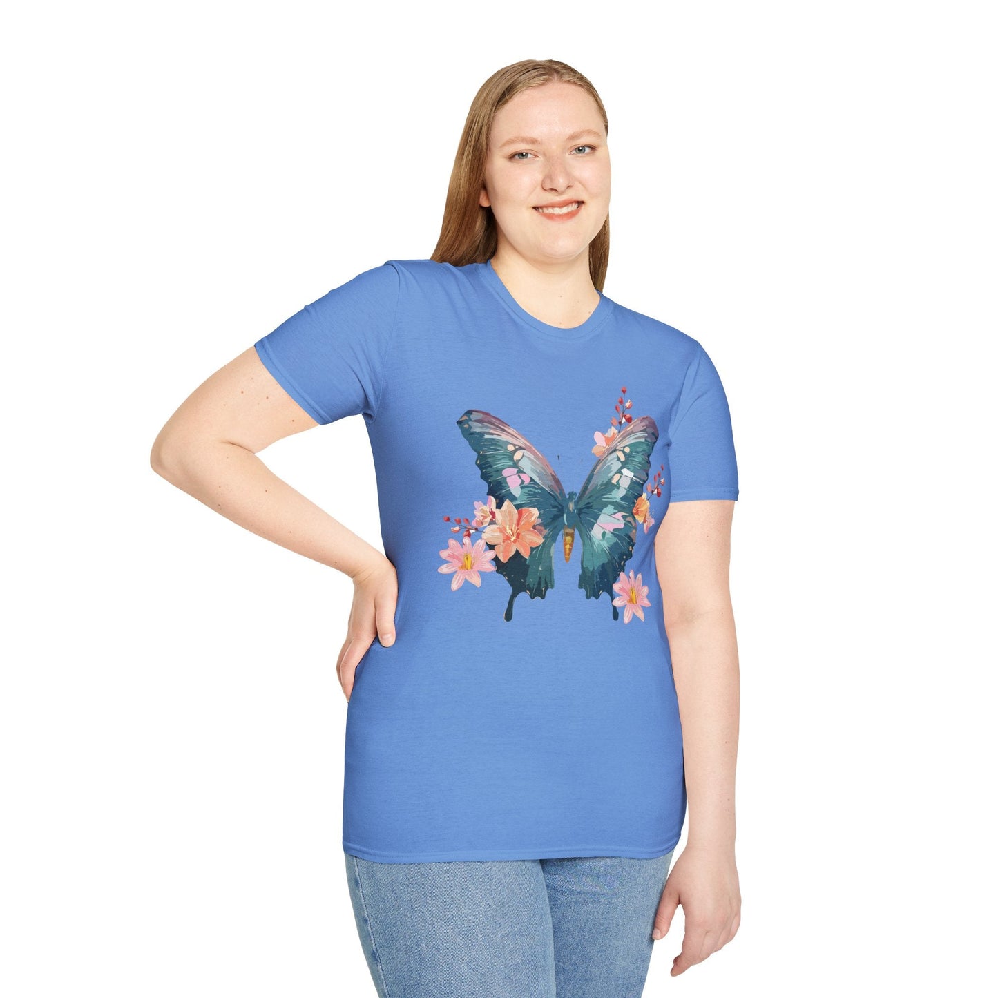 Butterfly T Shirt Unisex Gildan Softstyle 64000 100 Percent Ring Spun Cotton Monarch Tee