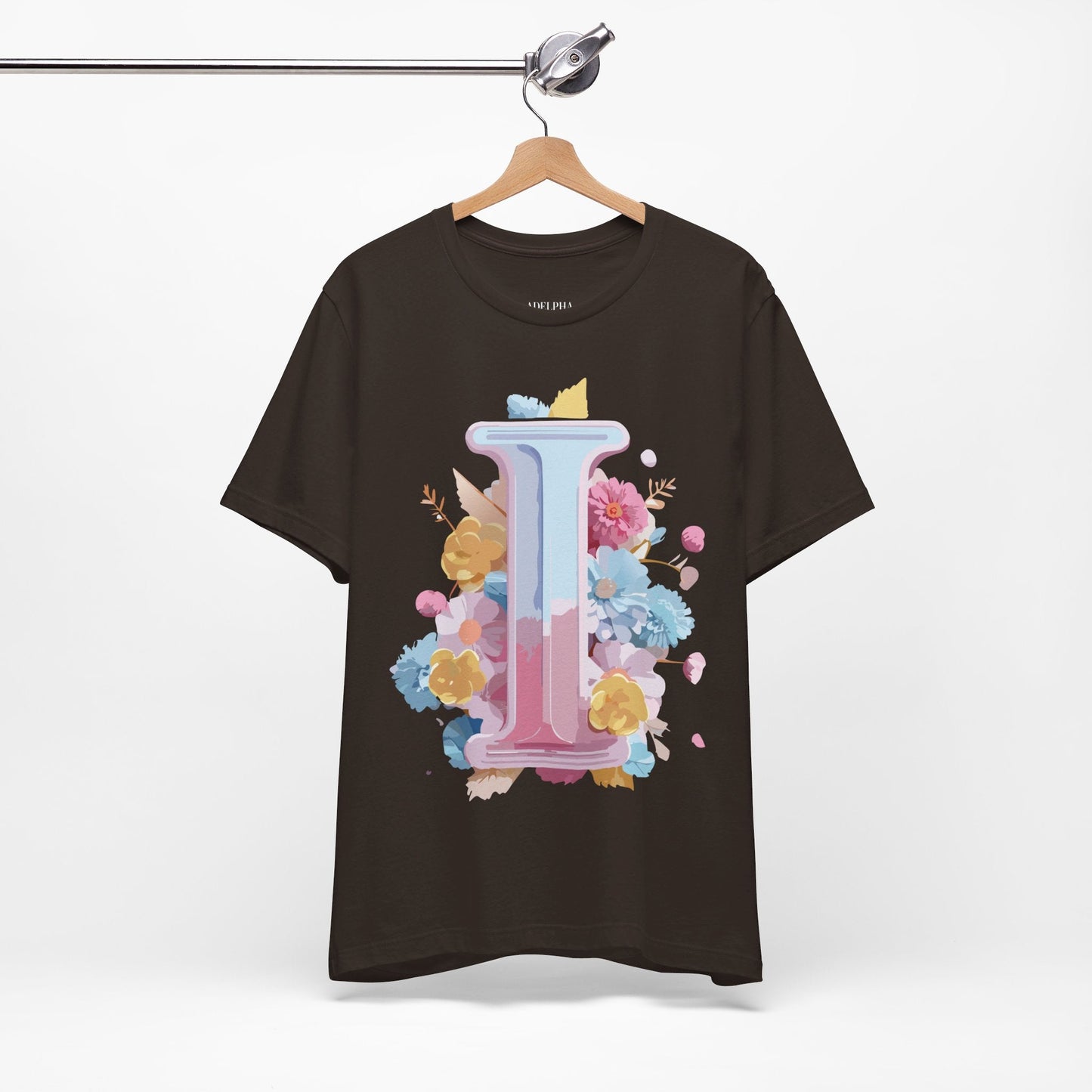 Letter I Shirt Unisex Graphic Tee Vintage Inspired Adelpha Art Design Short Sleeve
