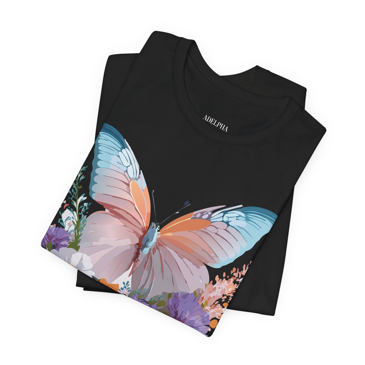 Butterfly Graphic Unisex Cotton Bella+Canvas Tee with Art Design n12