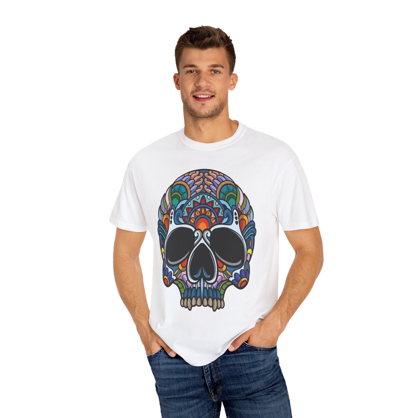 Unisex Cotton Tee Shirt with Skull