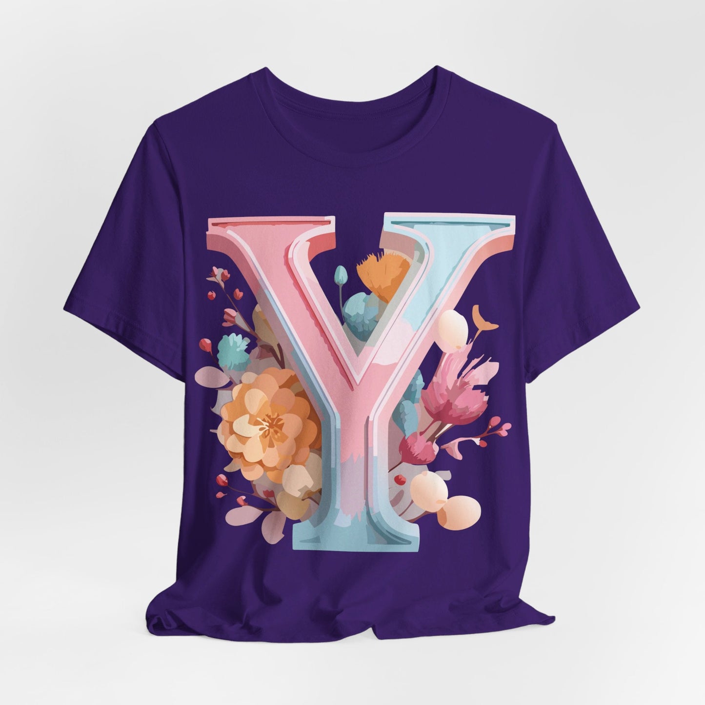 Letter Y Graphic Tee Unisex Short Sleeve Vintage Inspired Artwork Adelpha Premium