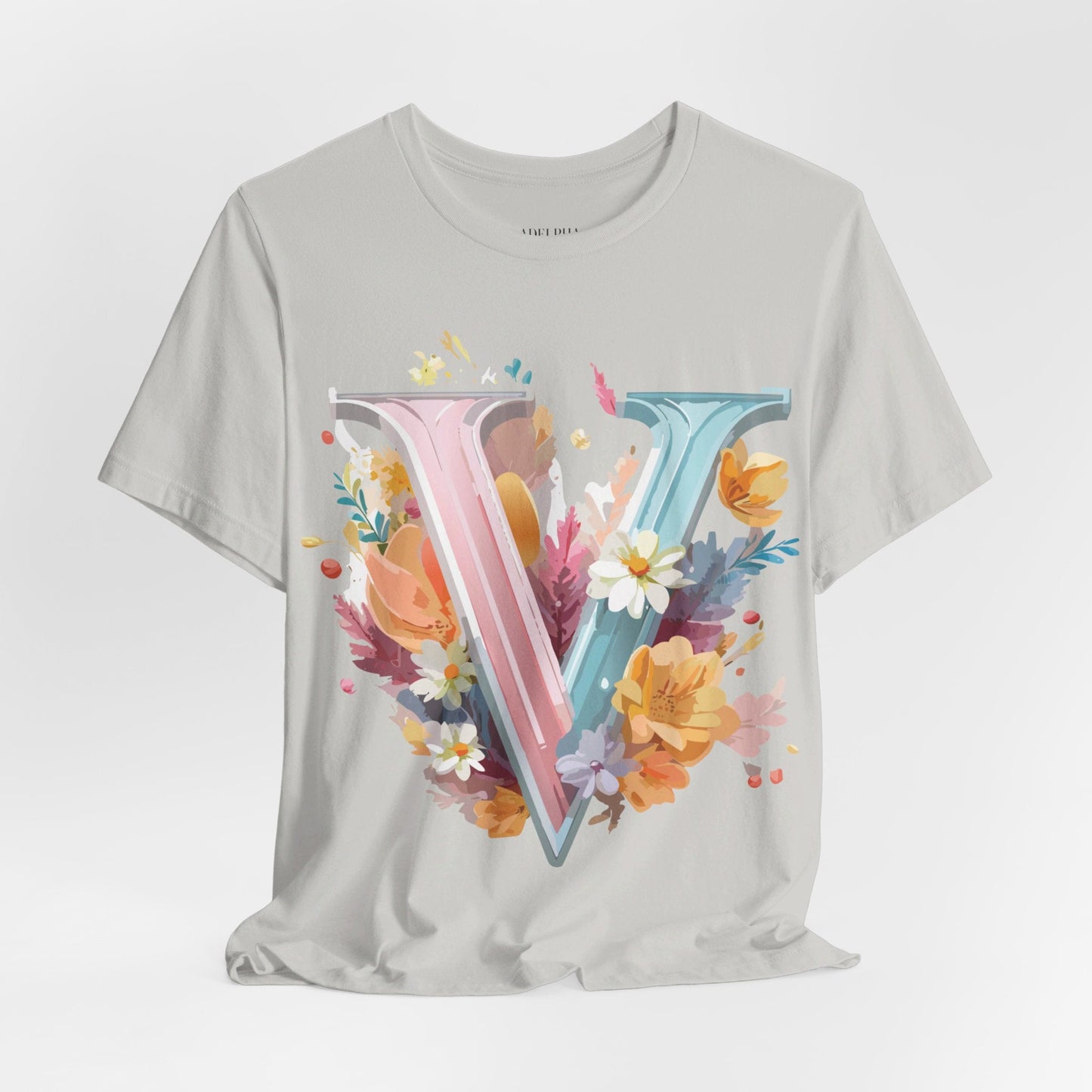 Letter V Graphic Tee Unisex Jersey Short Sleeve Art Design  Vintage Inspired