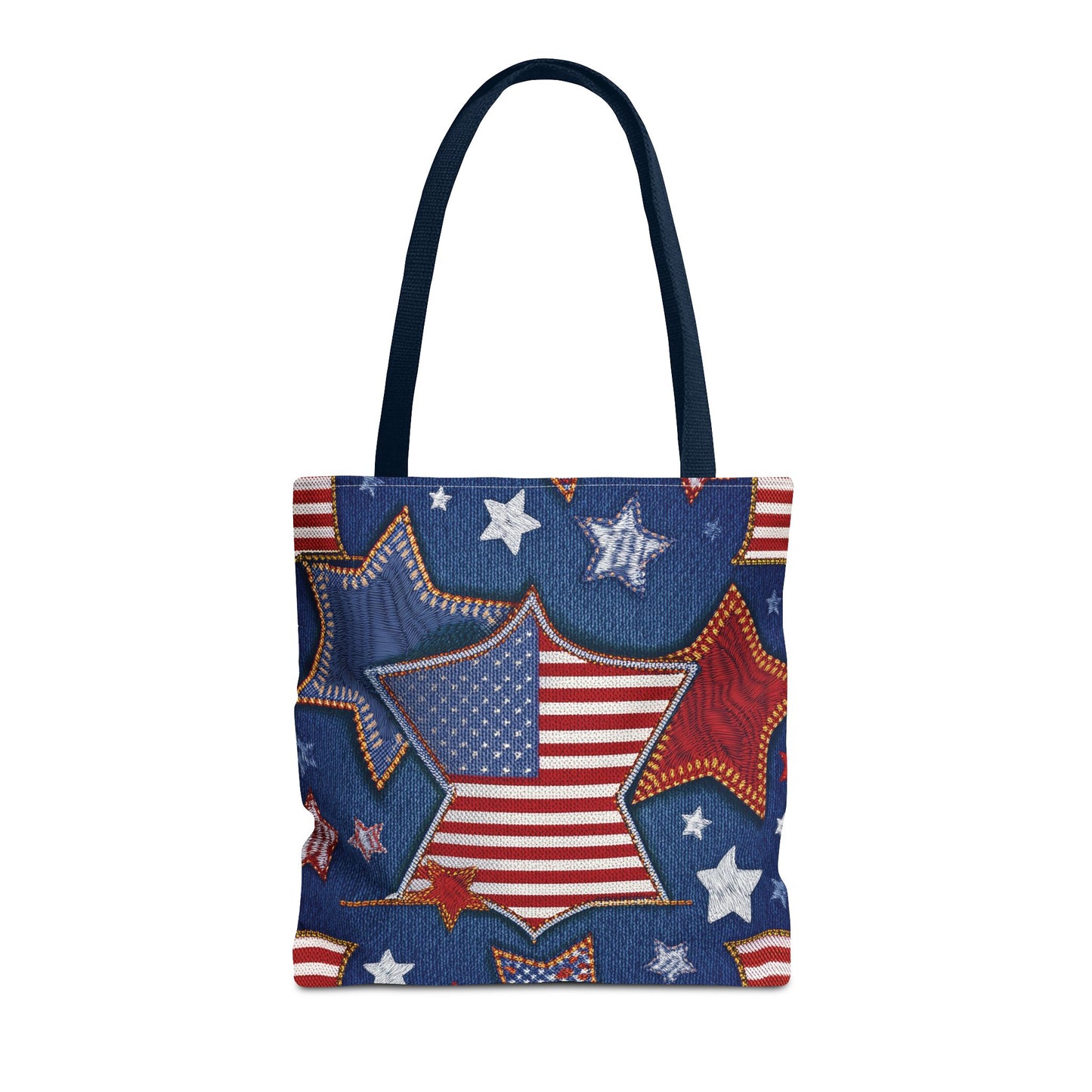 4th of July Graphic Denim Fabric Imitation Print Unisex Canvas Bag Poly Spun 3 Sizes Tote Bag 200-5
