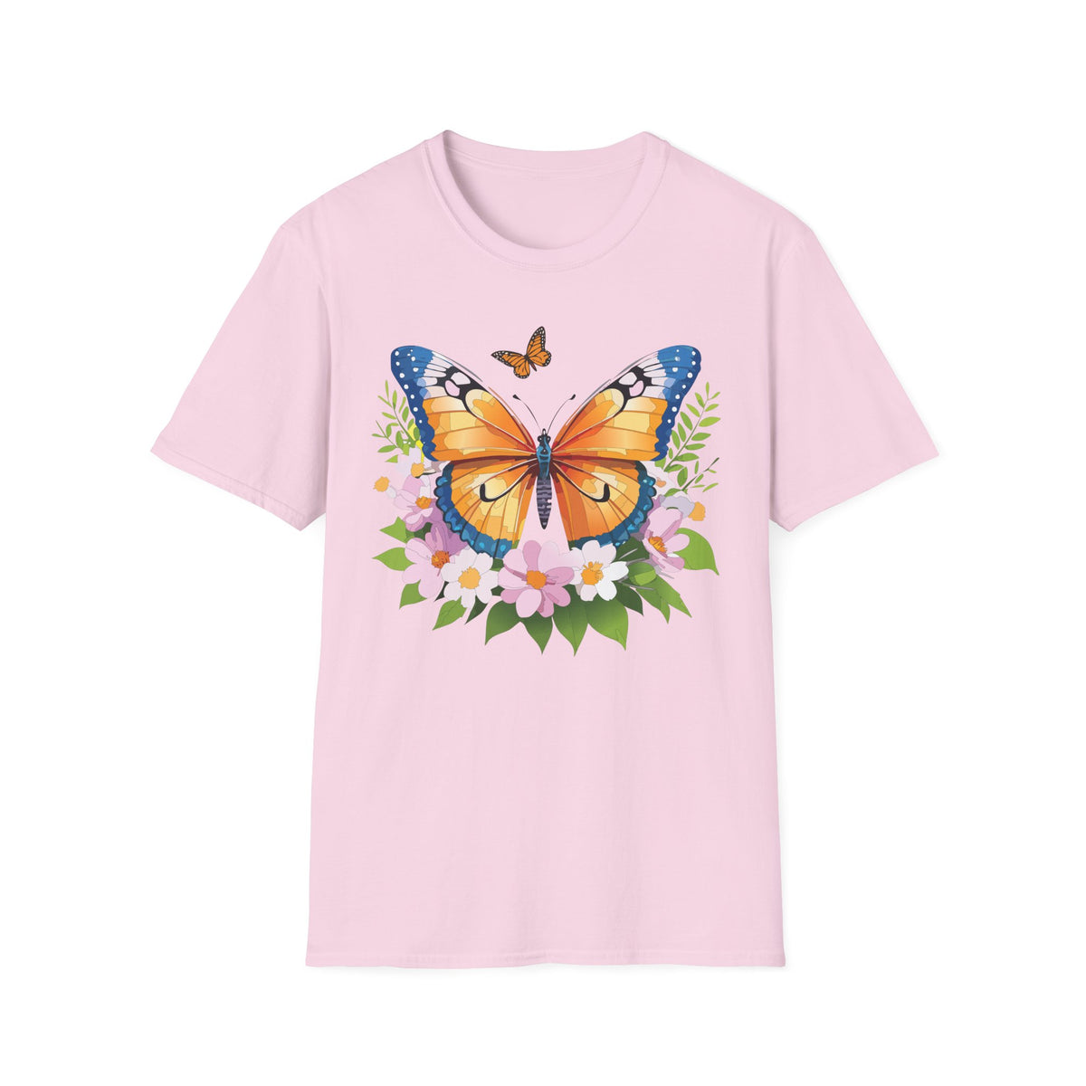 Monarch Butterfly Floral Butterfly Graphic Design Unisex 100 Cotton Gildan T-Shirt