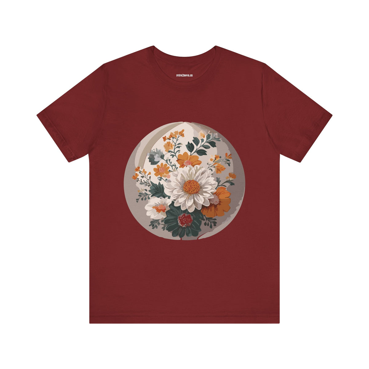 Floral Graphic Unisex Cotton Bella+Canvas Tee with Flowers Design ab10