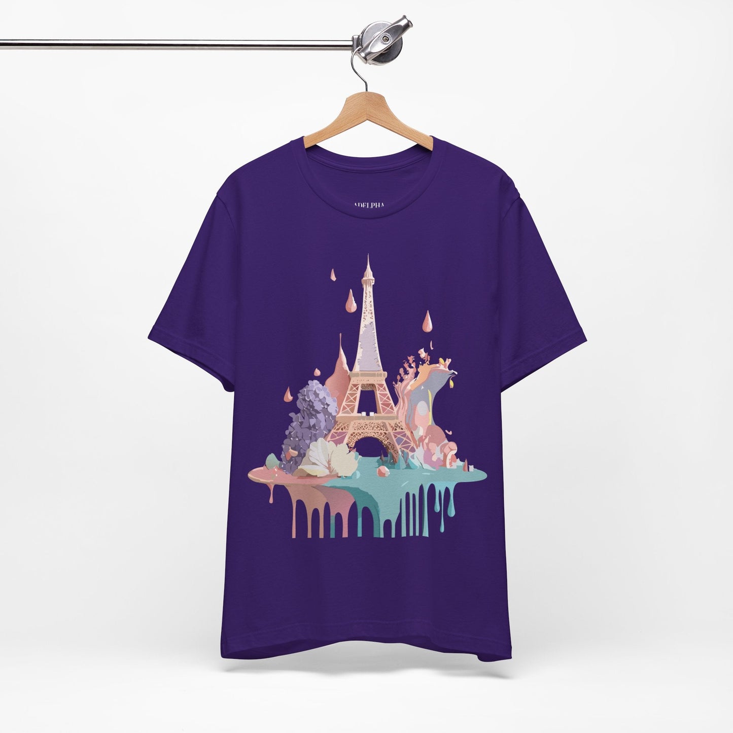 Paris Graphic Tee Unisex Short Sleeve Shirt With Vintage Inspired Adelpha Artwork