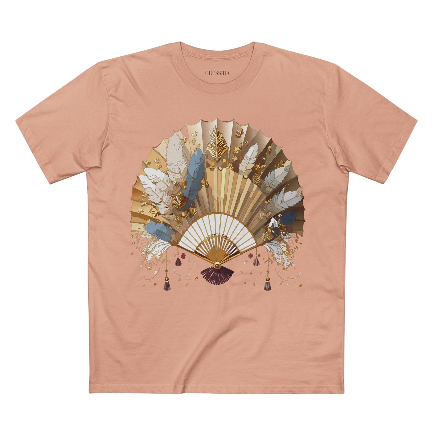 Antique Fan Graphic Design T-Shirt Unisex 100 Cotton Floral Carnival Artwork Tee 8
