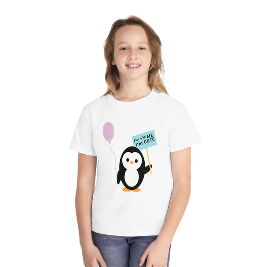 Youth Tee Shirt with Cute Penguin