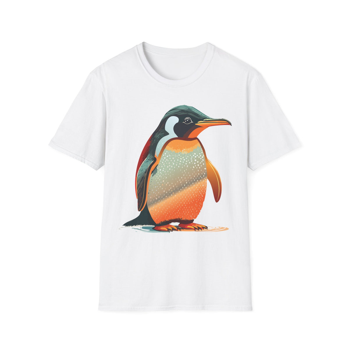 Colorful Penguin Illustration T-Shirt | Vibrant Penguin Artwork