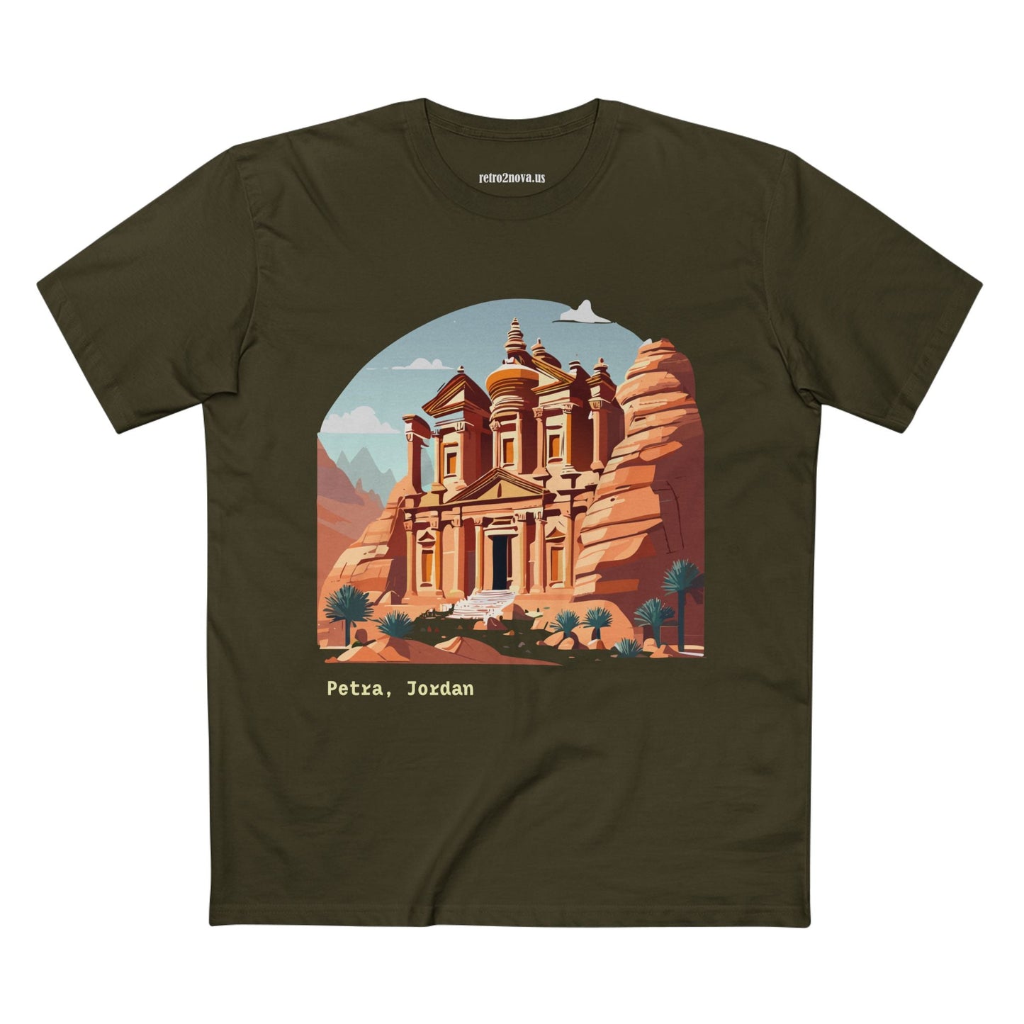Travel Shirt Unisex Petra Tourist Shirt Art Design Premium Cotton Tee Retro2Nova