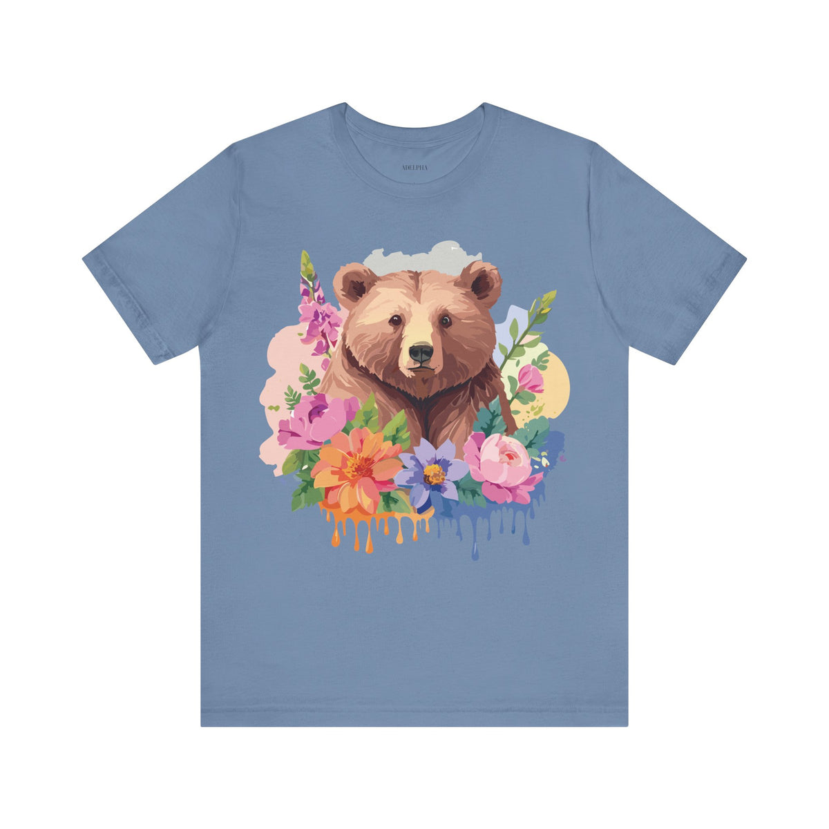 Bear Graphic Unisex Cotton Bella+Canvas Tee with Art Animal Design e1