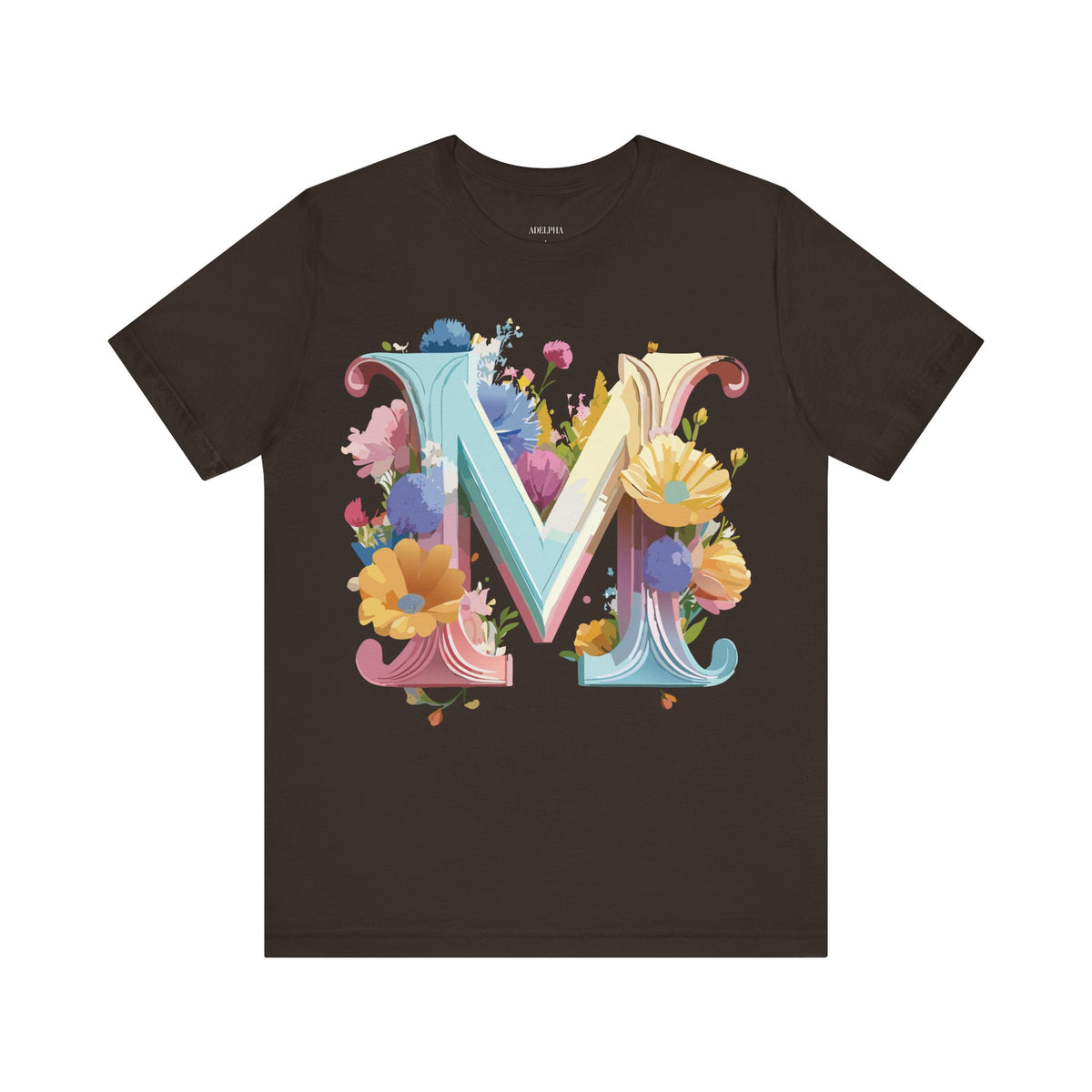 Letter M Graphic Unisex Cotton Bella+Canvas Tee with Art Letter Design