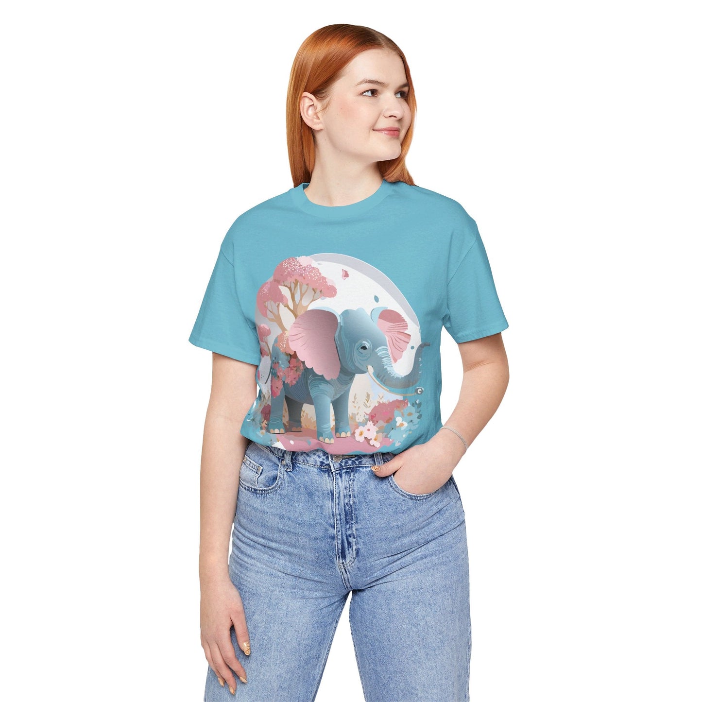 Elephant Graphic Unisex 100 Cotton Jersey Vintage Art Design Tee 17