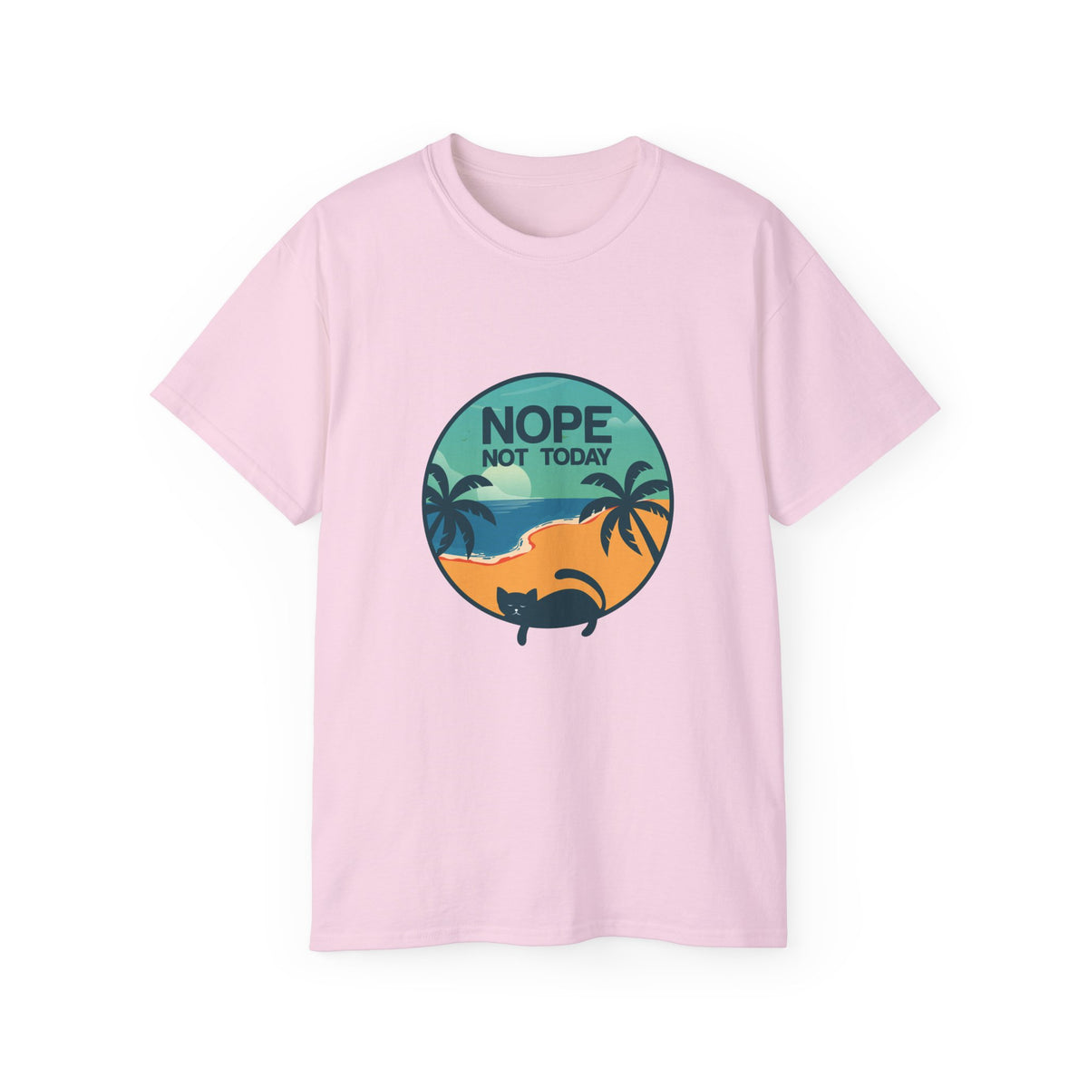 Nope Not Today sloth tee | Tropical palm sunset shirt