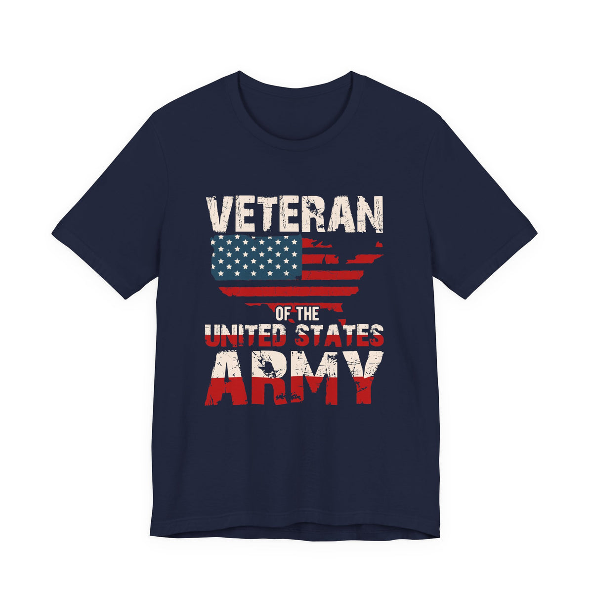 Veteran of the United States Army Tee American Flag Distressed Military Unisex Cotton Shirt v6