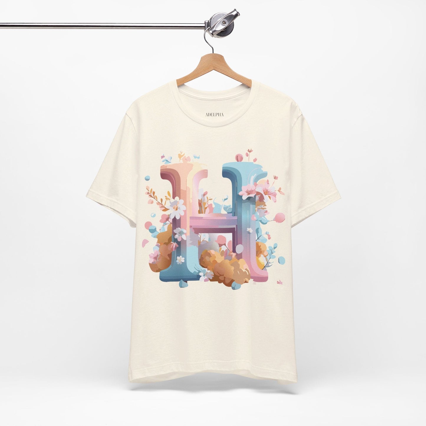 Letter H Graphic T Shirt Unisex Jersey Short Sleeve Tee By Adelpha Vintage Artwork