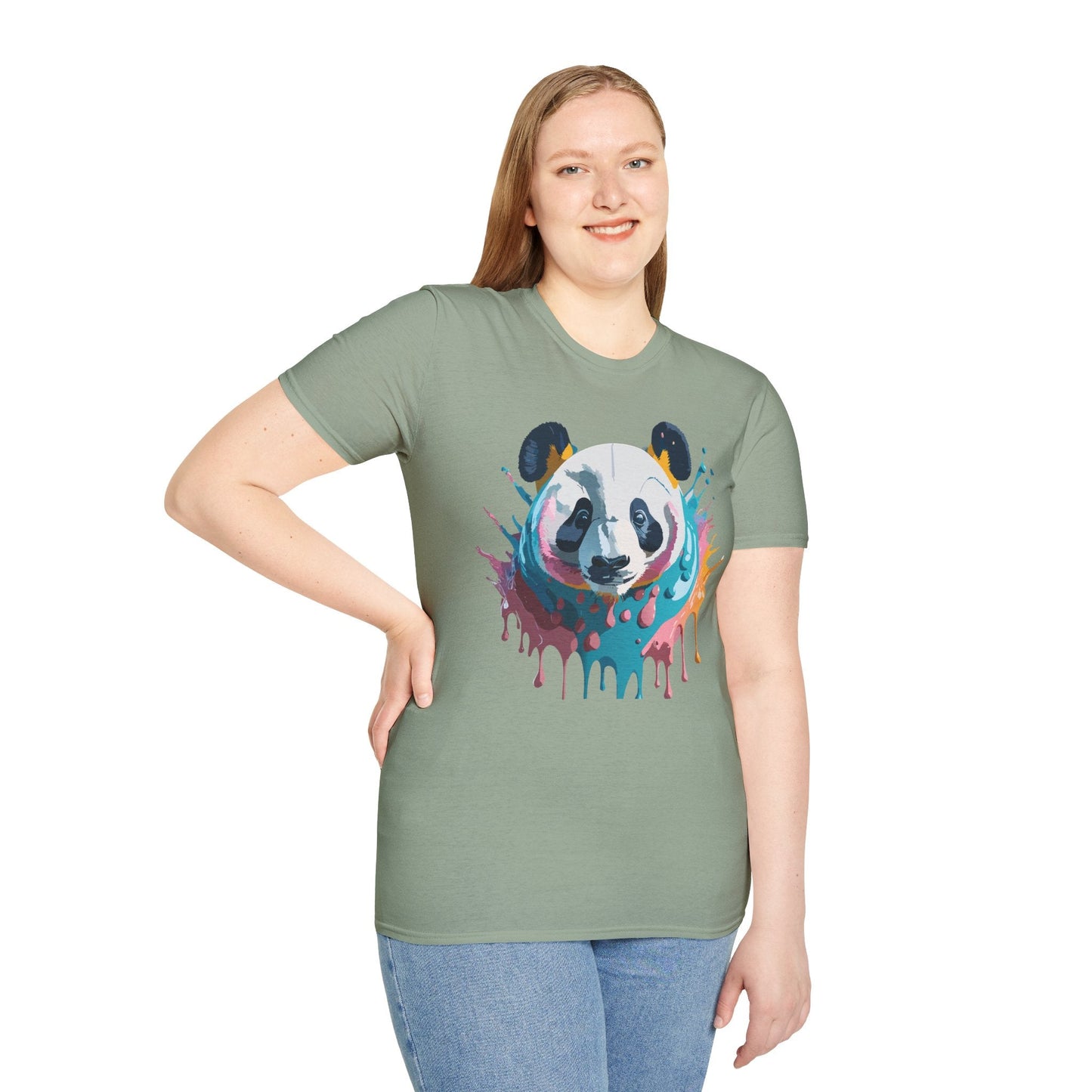Panda Shirt Unisex T Shirt Gildan Softstyle 64000 Panda Graphic Animal Tee 100 Percent Cotton