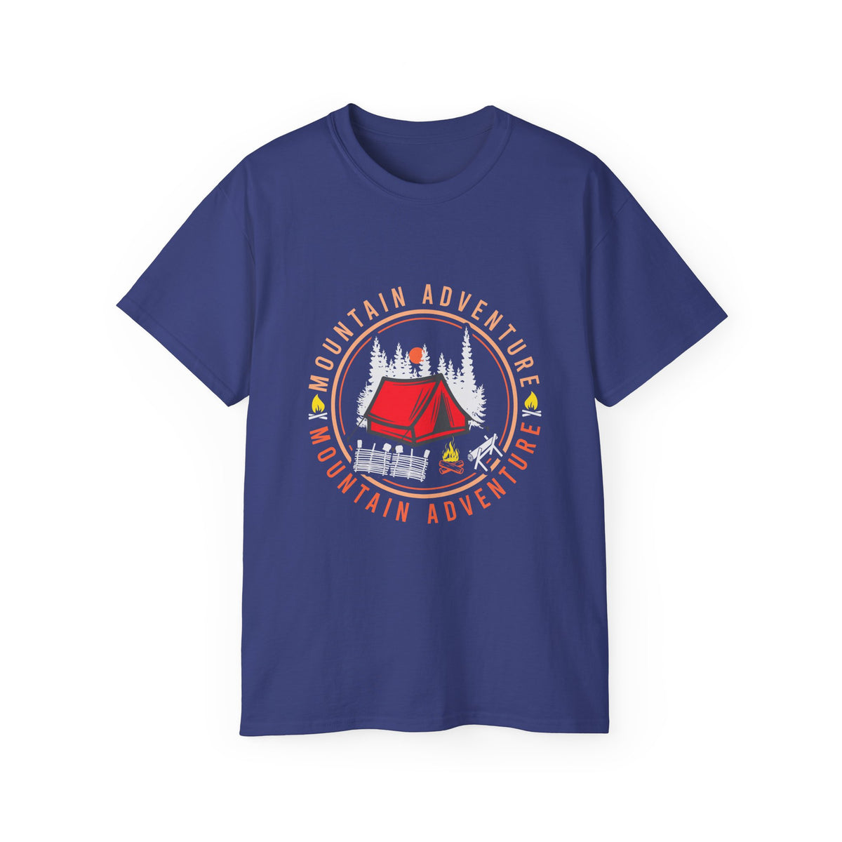 Mountain Adventure Tent Campfire T-Shirt | Camping Graphic Tee