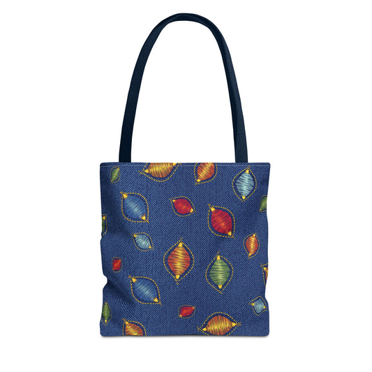 Diwali Graphic Denim Fabric Imitation Print Unisex Canvas Bag Poly Spun 3 Sizes Tote Bag 205-9
