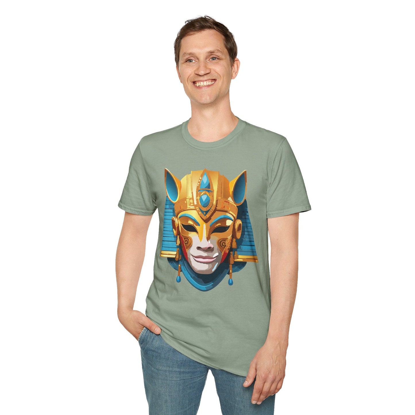 Mask Tee Shirt Unisex Gildan SoftStyle 64000 Cotton T Shirt Masquerade Design Art Graphic