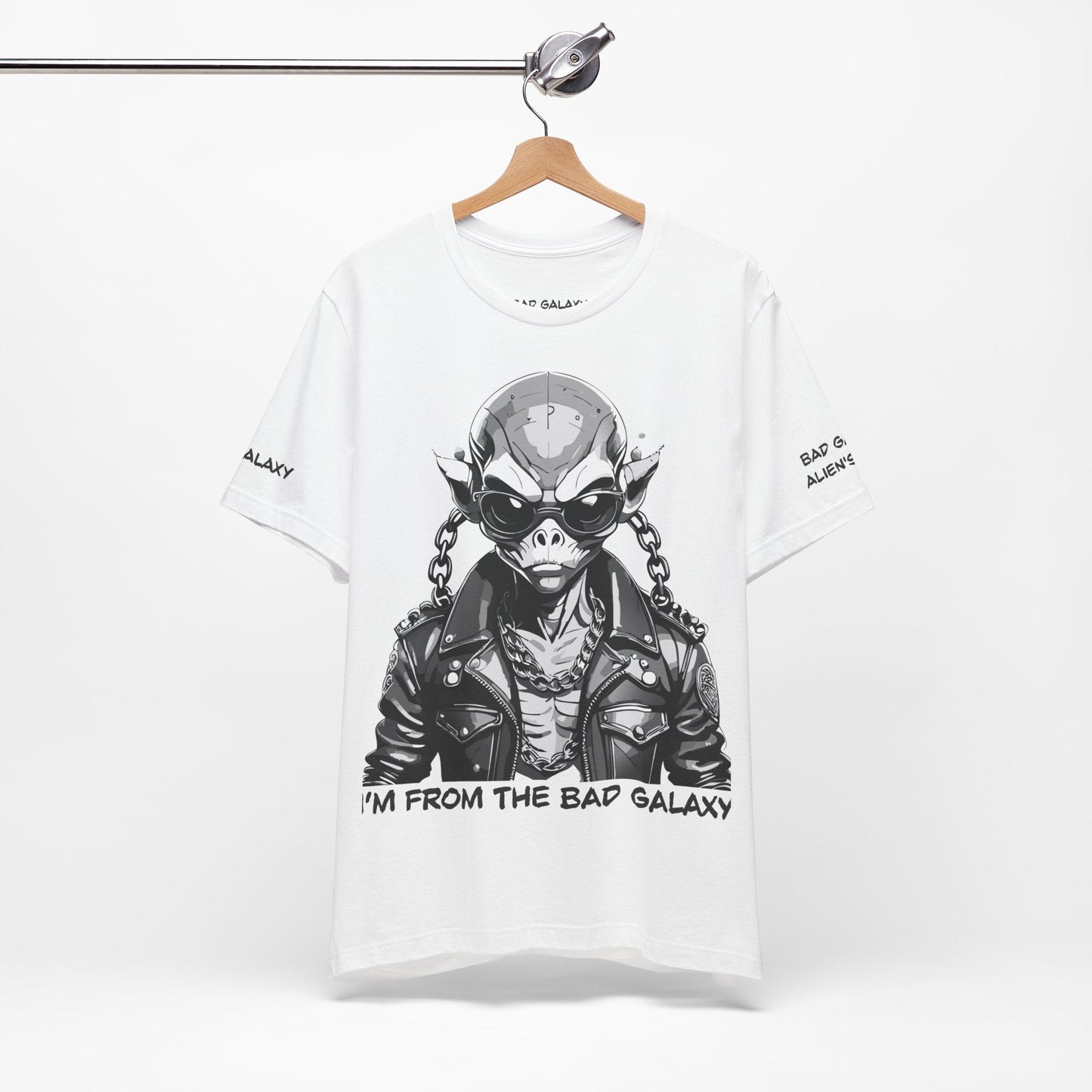 Tee Shirt With Alien From Bad Galaxy Made To Order 100 Percent Cotton Eco Friendly Inks USA