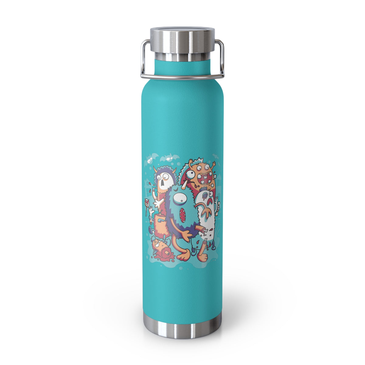 22oz Copper Insulated Water Bottle with Cartoon Design - CV73
