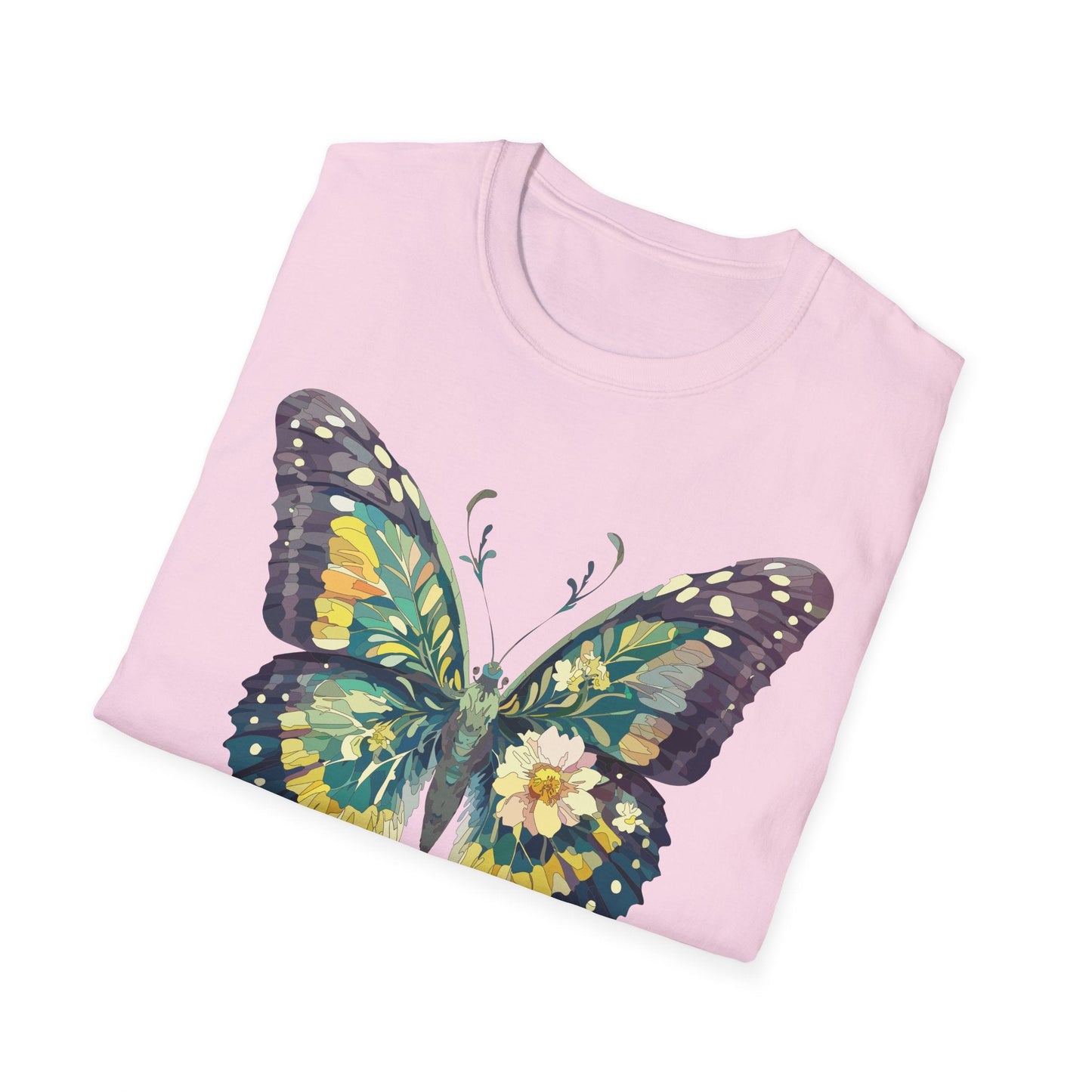 Butterfly Shirt Unisex Monarch Print T Shirt Gildan Softstyle 64000 Lightweight Tee