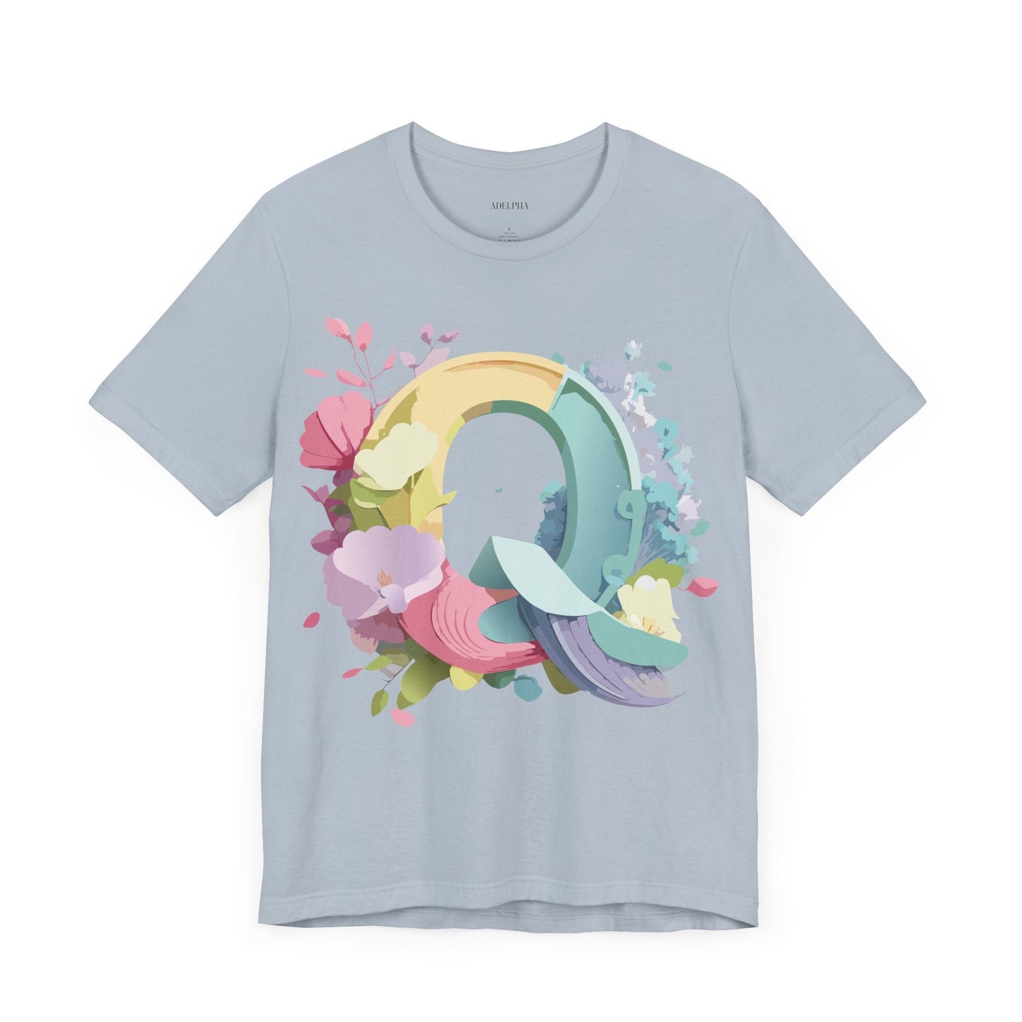 Letter Q Shirt Unisex Graphic Tee Featuring Vintage Inspired Artwork By Adelpha Collection