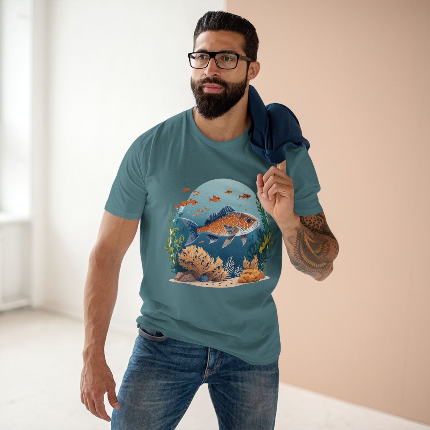 Ocean Shirt Ocean Pacific Shirts OP24 Unisex Premium Cotton Staple Tee With Original Art Design