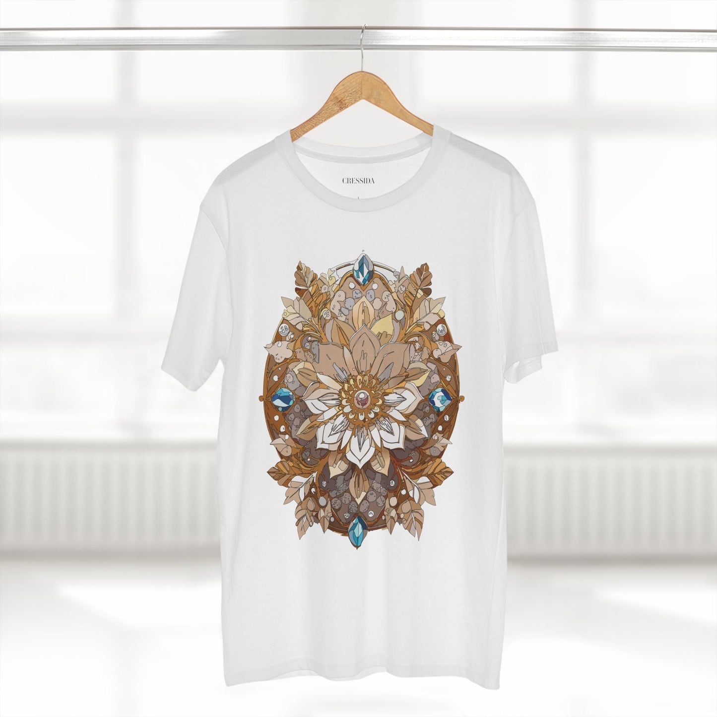 Floral Graphic T-Shirt Unisex 100 Cotton Art Design with Antique Flowers Tee 23